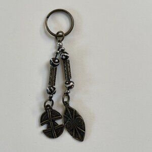 Handbag 2 Charms Antique Style Metal Key Chain Fob